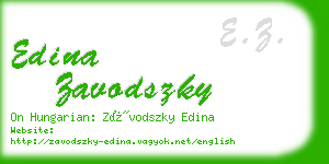 edina zavodszky business card